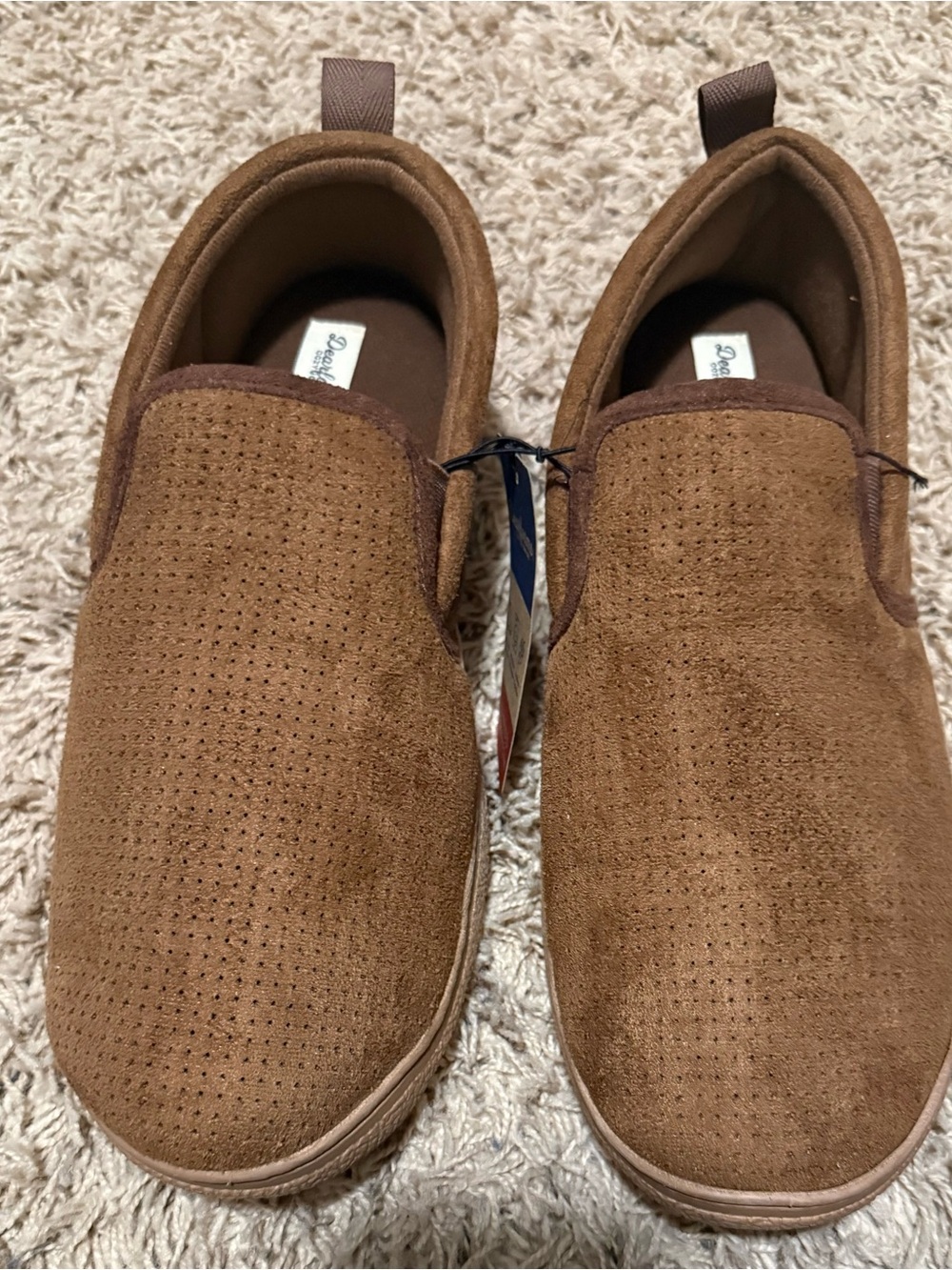 Dearfoams Cozy Comfort Men's Microsuede Closed Back Slippers Size: Large (11-12)